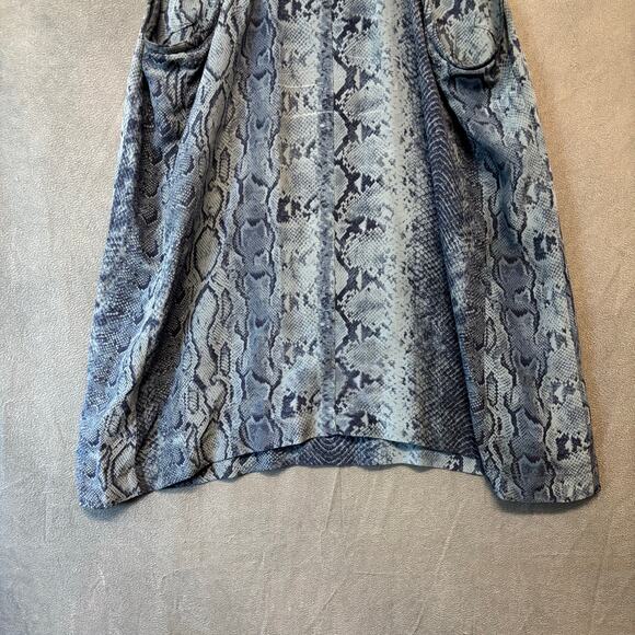 Joie Blue Gray Snakeskin Print Tank Top Racerback Medium Boho Chic Silk Minimal - Picture 9 of 10